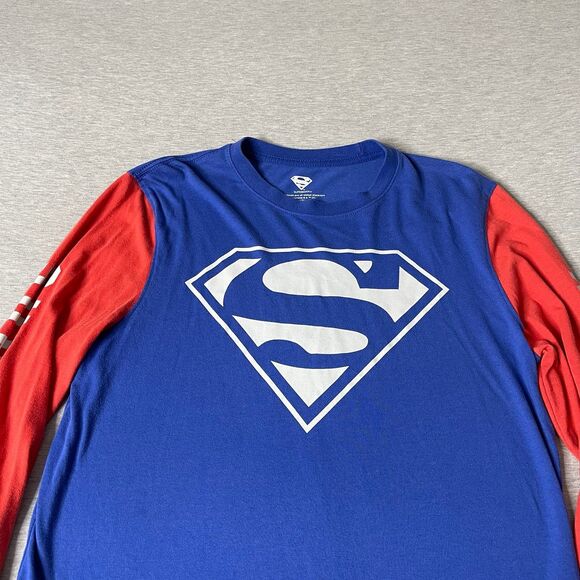 DC Comics Superman Men’s Classic Logo Color-block Long Sleeve Graphic T-Shirt - Picture 5 of 10